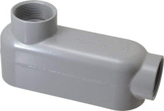 Cooper Crouse-Hinds - Form 5, LB Body, 1-1/2" Trade, IMC, Rigid Aluminum Conduit Body - Oval/Rectangle, 7.81" OAL, 33.8 cc Capacity, Silver - Exact Tool & Supply
