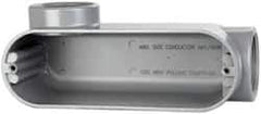 Cooper Crouse-Hinds - Form 5, LL Body, 2" Trade, IMC, Rigid Aluminum Conduit Body - Oval/Rectangle, 10.2" OAL, 69.7 cc Capacity, Silver - Exact Tool & Supply