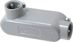 Cooper Crouse-Hinds - Form 5, LR Body, 3/4" Trade, EMT, IMC, Rigid Aluminum Conduit Body - Rectangle, 5.07" OAL, 7.3 cc Capacity, Gray - Exact Tool & Supply