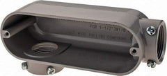 Cooper Crouse-Hinds - Form 5, LR Body, 1-1/4" Trade, EMT, IMC, Rigid Aluminum Conduit Body - Rectangle, 7.87" OAL, 35.8 cc Capacity, Gray - Exact Tool & Supply
