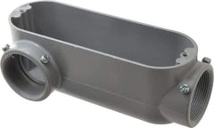 Cooper Crouse-Hinds - Form 5, LR Body, 2" Trade, EMT, IMC, Rigid Aluminum Conduit Body - Rectangle, 9.88" OAL, 69.7 cc Capacity, Gray - Exact Tool & Supply
