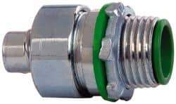 Cooper Crouse-Hinds - 3/8" Trade, Steel Threaded Straight Liquidtight Conduit Connector - Insulated - Exact Tool & Supply