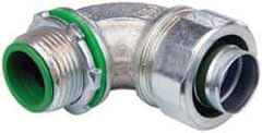 Cooper Crouse-Hinds - 3/4" Trade, Malleable Iron Threaded Angled Liquidtight Conduit Connector - Insulated - Exact Tool & Supply