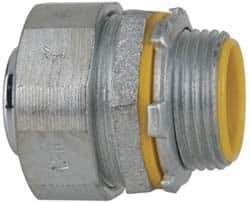 Cooper Crouse-Hinds - 1" Trade, Malleable Iron Threaded Straight Liquidtight Conduit Connector - Insulated - Exact Tool & Supply