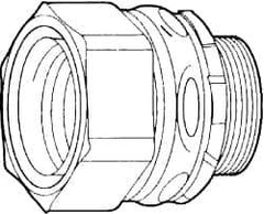 Cooper Crouse-Hinds - 4" Trade, Malleable Iron Threaded Straight Liquidtight Conduit Connector - Noninsulated - Exact Tool & Supply