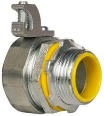 Cooper Crouse-Hinds - 1" Trade, Malleable Iron Threaded Straight Liquidtight Conduit Connector - Insulated - Exact Tool & Supply