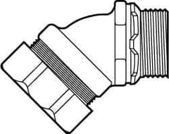 Cooper Crouse-Hinds - 1" Trade, Malleable Iron Threaded Angled Liquidtight Conduit Connector - Noninsulated - Exact Tool & Supply