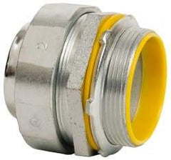 Cooper Crouse-Hinds - 2" Trade, Malleable Iron Threaded Straight Liquidtight Conduit Connector - Insulated - Exact Tool & Supply