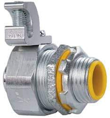 Cooper Crouse-Hinds - 1/2" Trade, Malleable Iron Threaded Straight Liquidtight Conduit Connector - Insulated - Exact Tool & Supply