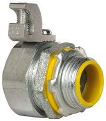 Cooper Crouse-Hinds - 3/4" Trade, Malleable Iron Threaded Straight Liquidtight Conduit Connector - Insulated - Exact Tool & Supply