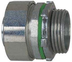 Cooper Crouse-Hinds - 1" Trade, Steel Threaded Straight Liquidtight Conduit Connector - Noninsulated - Exact Tool & Supply