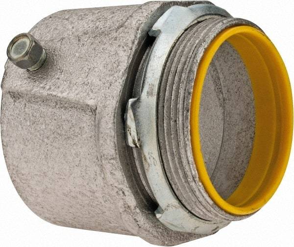 Cooper Crouse-Hinds - 2" Trade, Malleable Iron Set Screw Straight Rigid/Intermediate (IMC) Conduit Connector - Insulated - Exact Tool & Supply