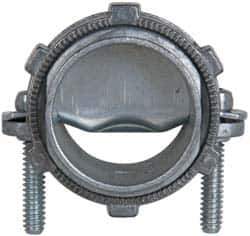 Cooper Crouse-Hinds - 1" Trade, Die Cast Zinc Squeeze Clamp Straight FMC Conduit Connector - Noninsulated - Exact Tool & Supply