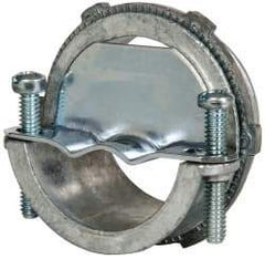 Cooper Crouse-Hinds - 2" Trade, Die Cast Zinc Squeeze Clamp Straight FMC Conduit Connector - Noninsulated - Exact Tool & Supply