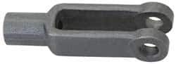Jergens - 3/4-10 Thread, 1-5/8" Yoke Width, Carbon Steel, Tapped Yoke - 3/4" Hole Diam, 4-9/16" Hole Center to Neck, 1-7/16" Yoke Arm Height, 1-1/4" Neck Diam, 1-1/2" Neck Length, 6-1/16" OAL - Exact Tool & Supply