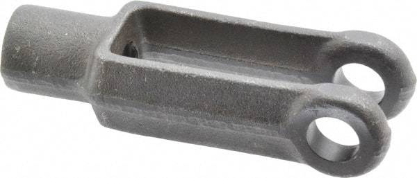 Jergens - 3/8-16 Thread, 7/8" Yoke Width, Carbon Steel, Tapped Yoke - 3/8" Hole Diam, 1-5/8" Hole Center to Neck, 11/16" Yoke Arm Height, 5/8" Neck Diam, 7/8" Neck Length, 2-1/2" OAL - Exact Tool & Supply