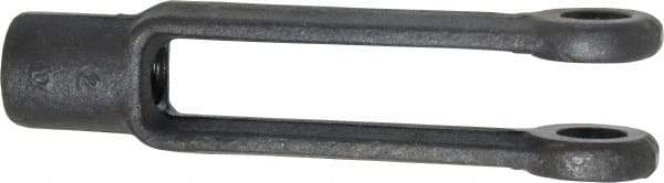 Jergens - 1/2-13 Thread, 1-1/8" Yoke Width, Carbon Steel, Tapped Yoke - 1/2" Hole Diam, 3-1/16" Hole Center to Neck, 15/16" Yoke Arm Height, 13/16" Neck Diam, 1-1/8" Neck Length, 4-3/16" OAL - Exact Tool & Supply