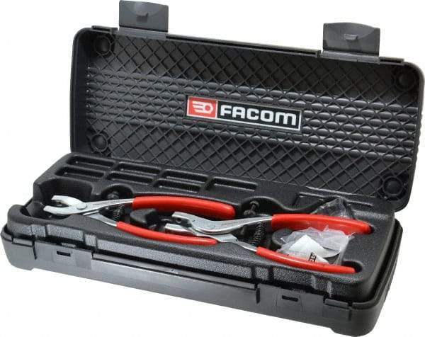 Facom - 21 Piece, Convertible Retaining Ring Pliers Set - 13-3/16" OAL, Comes in Plastic Case - Exact Tool & Supply