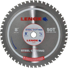 Lenox - 8" Diam, 5/8" Arbor Hole Diam, 50 Tooth Wet & Dry Cut Saw Blade - Titanium Carbide-Tipped, General Purpose Action, Standard Round Arbor - Exact Tool & Supply