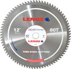 Lenox - 12" Diam, 1" Arbor Hole Diam, 80 Tooth Wet & Dry Cut Saw Blade - Titanium Carbide-Tipped, General Purpose Action, Standard Round Arbor - Exact Tool & Supply