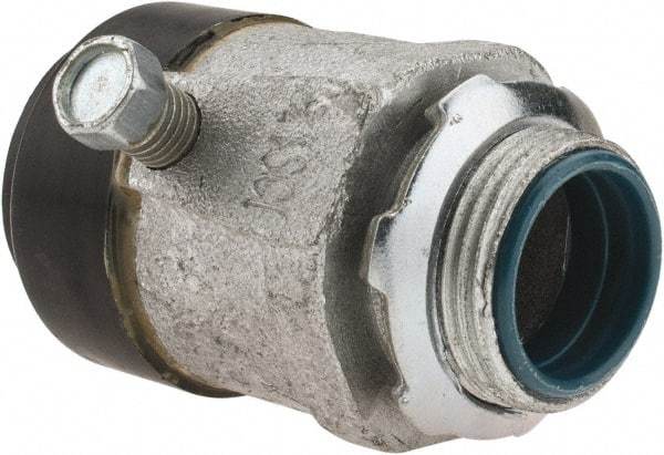 Cooper Crouse-Hinds - 3/4" Trade, Malleable Iron Set Screw Straight Rigid/Intermediate (IMC) Conduit Connector - Insulated - Exact Tool & Supply