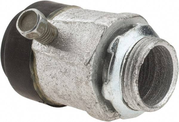 Cooper Crouse-Hinds - 3/4" Trade, Malleable Iron Set Screw Straight Rigid/Intermediate (IMC) Conduit Connector - Noninsulated - Exact Tool & Supply