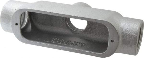 Cooper Crouse-Hinds - Form 5, TB Body, 1-1/2" Trade, Rigid Malleable Iron Conduit Body - Oval, 9" OAL, 36 cc Capacity, Gray - Exact Tool & Supply
