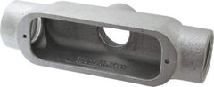 Cooper Crouse-Hinds - Form 5, TB Body, 1-1/2" Trade, Rigid Malleable Iron Conduit Body - Oval, 9" OAL, 36 cc Capacity, Gray - Exact Tool & Supply