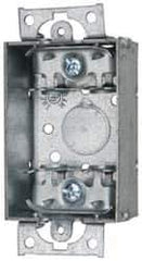 Cooper Crouse-Hinds - 1 Gang, (5) 1/2" Knockouts, Steel Rectangle Switch Box - 3" Overall Height x 2" Overall Width x 1-1/2" Overall Depth - Exact Tool & Supply