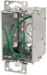 Cooper Crouse-Hinds - 1 Gang, (7) 1/2" Knockouts, Steel Rectangle Switch Box - 3" Overall Height x 2" Overall Width x 2-1/2" Overall Depth - Exact Tool & Supply