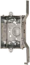 Cooper Crouse-Hinds - 1 Gang, (5) 1/2" Knockouts, Steel Rectangle Switch Box - 3" Overall Height x 2" Overall Width x 2" Overall Depth - Exact Tool & Supply