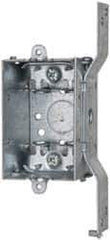 Cooper Crouse-Hinds - 1 Gang, (5) 1/2" Knockouts, Steel Rectangle Switch Box - 3" Overall Height x 2" Overall Width x 2" Overall Depth - Exact Tool & Supply