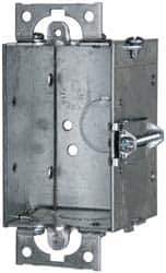 Cooper Crouse-Hinds - 1 Gang, (3) 1/2" Knockouts, Steel Rectangle Switch Box - 3" Overall Height x 2" Overall Width x 2" Overall Depth - Exact Tool & Supply