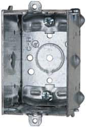 Cooper Crouse-Hinds - 1 Gang, (7) 1/2" Knockouts, Steel Rectangle Switch Box - 3" Overall Height x 2" Overall Width x 2-1/2" Overall Depth - Exact Tool & Supply