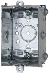 Cooper Crouse-Hinds - 1 Gang, (7) 1/2" Knockouts, Steel Rectangle Switch Box - 3" Overall Height x 2" Overall Width x 2-1/2" Overall Depth - Exact Tool & Supply