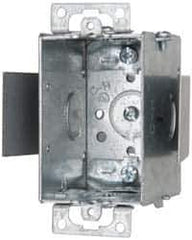 Cooper Crouse-Hinds - 1 Gang, (6) 1/2" Knockouts, Steel Rectangle Switch Box - 3" Overall Height x 2" Overall Width x 2-1/2" Overall Depth - Exact Tool & Supply