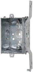 Cooper Crouse-Hinds - 1 Gang, (9) 1/2" Knockouts, Steel Rectangle Switch Box - 3" Overall Height x 2" Overall Width x 2-1/2" Overall Depth - Exact Tool & Supply