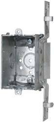 Cooper Crouse-Hinds - 1 Gang, (9) 1/2" Knockouts, Steel Rectangle Switch Box - 3" Overall Height x 2" Overall Width x 2-1/2" Overall Depth - Exact Tool & Supply