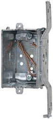 Cooper Crouse-Hinds - 1 Gang, (9) 1/2" Knockouts, Steel Rectangle Switch Box - 3" Overall Height x 2" Overall Width x 2-1/2" Overall Depth - Exact Tool & Supply
