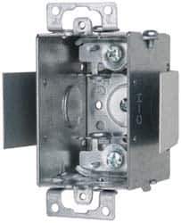 Cooper Crouse-Hinds - 1 Gang, (6) 1/2" Knockouts, Steel Rectangle Switch Box - 3" Overall Height x 2" Overall Width x 2-1/2" Overall Depth - Exact Tool & Supply