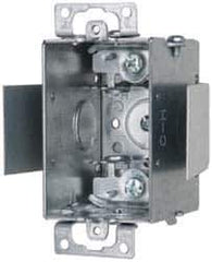Cooper Crouse-Hinds - 1 Gang, (6) 1/2" Knockouts, Steel Rectangle Switch Box - 3" Overall Height x 2" Overall Width x 2-1/2" Overall Depth - Exact Tool & Supply