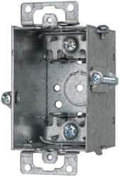 Cooper Crouse-Hinds - 1 Gang, (5) 1/2" Knockouts, Steel Rectangle Switch Box - 3" Overall Height x 2" Overall Width x 2-1/2" Overall Depth - Exact Tool & Supply