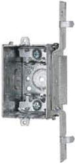 Cooper Crouse-Hinds - 1 Gang, (9) 1/2" Knockouts, Steel Rectangle Switch Box - 3" Overall Height x 2" Overall Width x 2-1/2" Overall Depth - Exact Tool & Supply