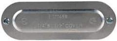 Cooper Crouse-Hinds - 1-1/4" & 1-1/2" Trade, Aluminum Conduit Body Cover Plate - Use with Series 5 Conduit Outlet Bodies - Exact Tool & Supply