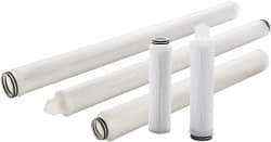 Parker - 2-1/2" OD, 5µ, Microfiberglass Absolute Rated-Pleated-Thermal Bonded Cartridge Filter - 10" Long - Exact Tool & Supply