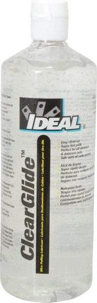 Ideal - 1 Quart Squeeze Bottle, Clear Wire Pulling Lubricant Gel - 30 to 180°F, RoHS Compliant, UL Listed - Exact Tool & Supply