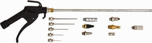 Value Collection - 14 Piece Plastic Air Gun Kit - 1/4 NPT Inlet, 150 Max psi - Exact Tool & Supply