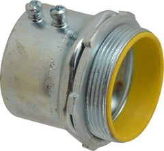 Cooper Crouse-Hinds - 2" Trade, Steel Set Screw Straight EMT Conduit Connector - Insulated - Exact Tool & Supply