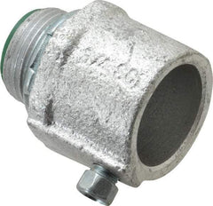 Cooper Crouse-Hinds - 3/4" Trade, Malleable Iron Set Screw Straight Rigid/Intermediate (IMC) Conduit Connector - Insulated - Exact Tool & Supply