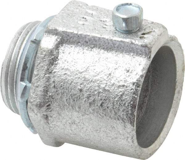 Cooper Crouse-Hinds - 1" Trade, Malleable Iron Set Screw Straight Rigid/Intermediate (IMC) Conduit Connector - Noninsulated - Exact Tool & Supply